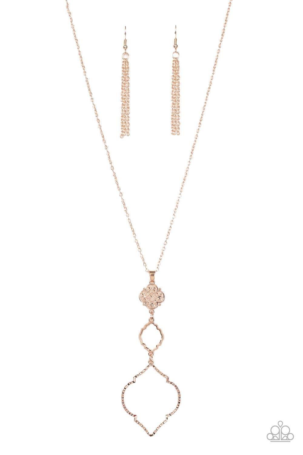 Paparazzi Accessories - Marrakesh Mystery - Rose Gold Necklace - Bling by JessieK