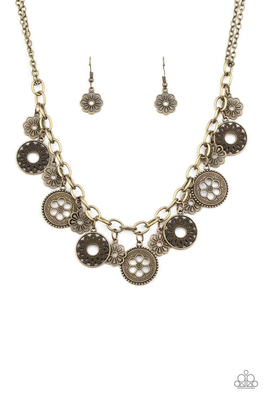 Paparazzi Accessories - Meadow Masquerade - Brass Necklace - Bling by JessieK