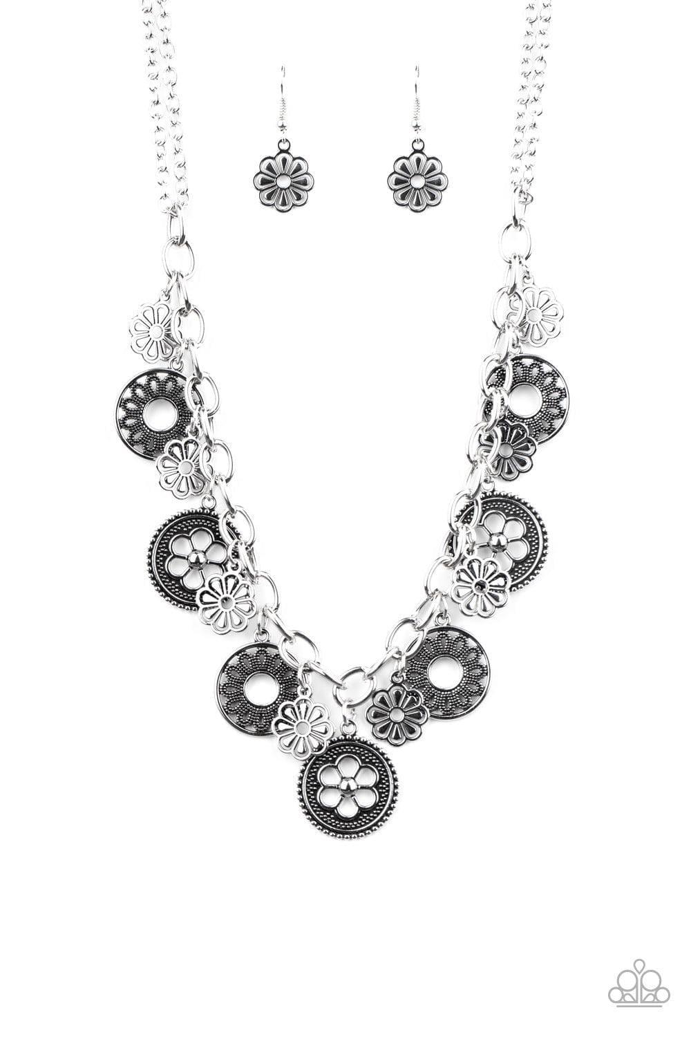 Paparazzi Accessories - Meadow Masquerade - Silver Necklace - Bling by JessieK