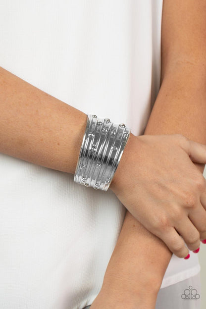 Paparazzi Accessories - Mechanical Motif - Silver Bracelet - Bling by JessieK