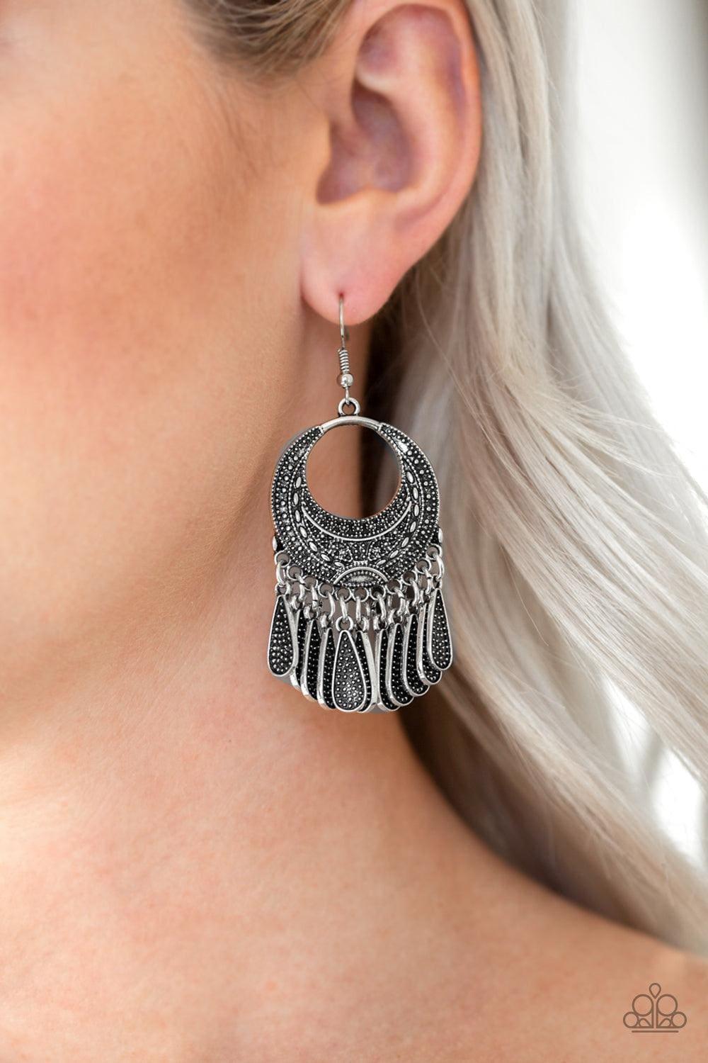 Paparazzi Accessories - Mesa Majesty - Silver Earrings - Bling by JessieK