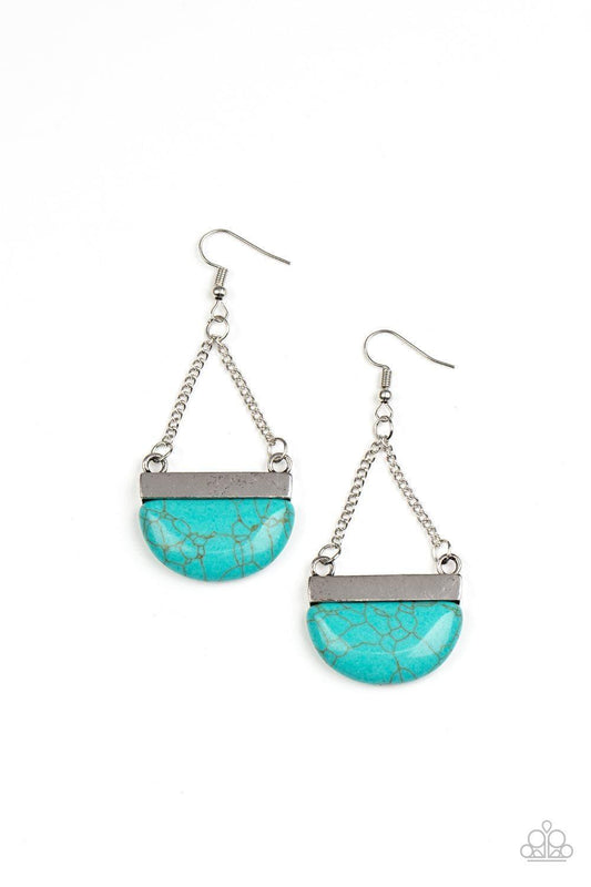 Paparazzi Accessories - Mesa Mezzanine - Blue (turquoise) Earrings - Bling by JessieK