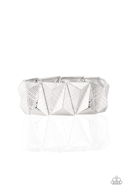 Paparazzi Accessories - Metallic Geode - Silver Bracelet - Bling by JessieK