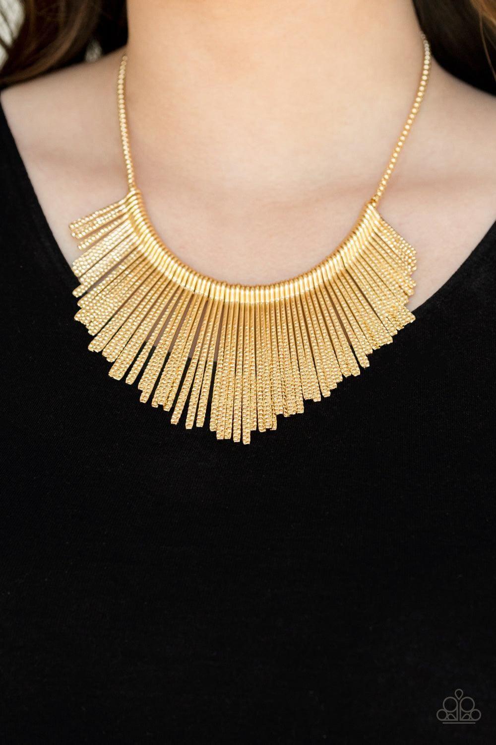 Paparazzi Accessories - Metallic Mane - Gold Necklace - Bling by JessieK