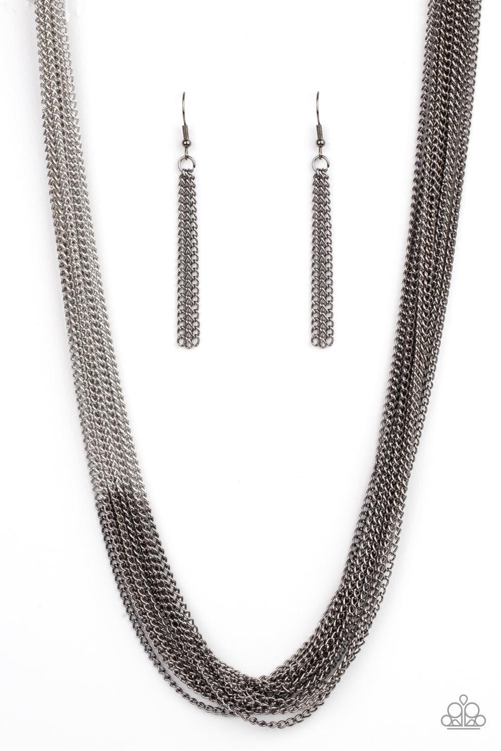 Paparazzi Accessories - Metallic Merger - Black Necklace - Bling by JessieK