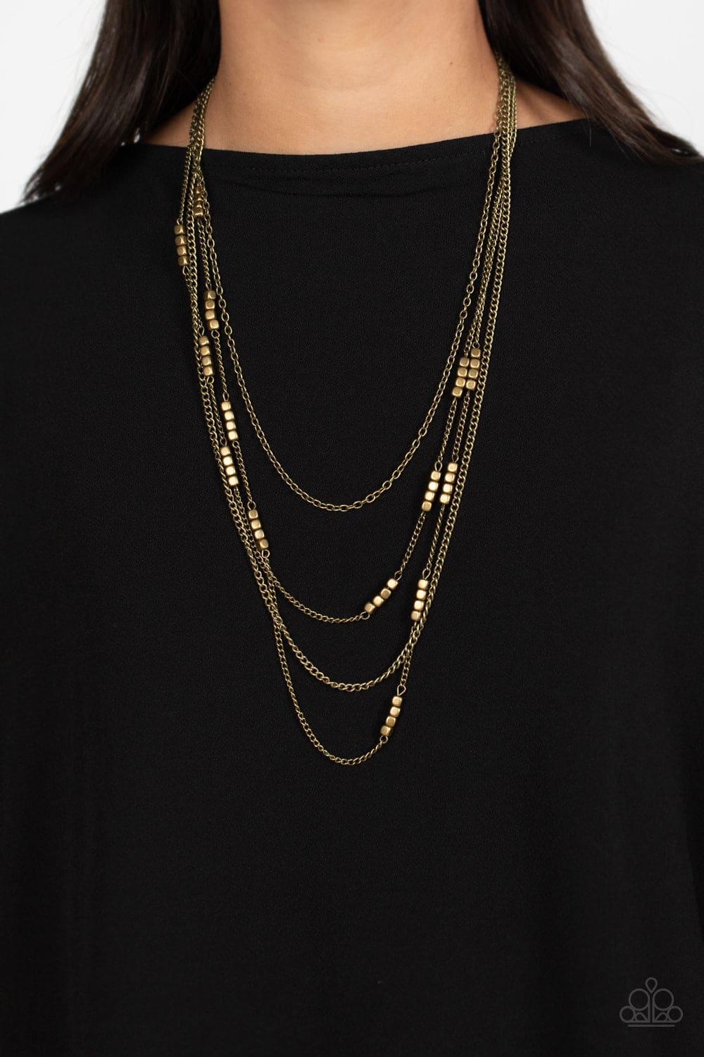 Paparazzi Accessories - Metallic Monarch - Brass Necklace - Bling by JessieK