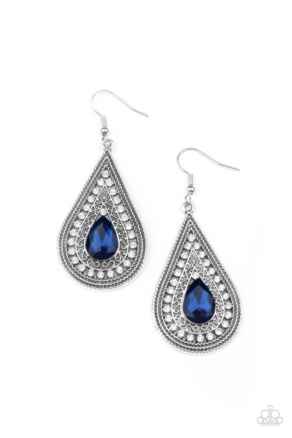 Paparazzi Accessories - Metro Masquerade - Blue Earrings - Bling by JessieK