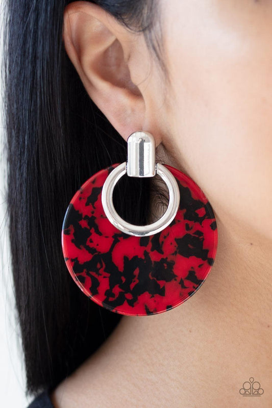 Paparazzi Accessories - Metro Zoo - Red Earrings - Bling by JessieK
