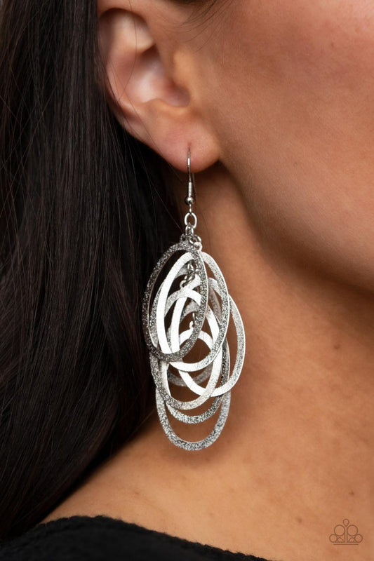 Paparazzi Accessories - Mind Oval Matter - Silver Earrings - Bling by JessieK