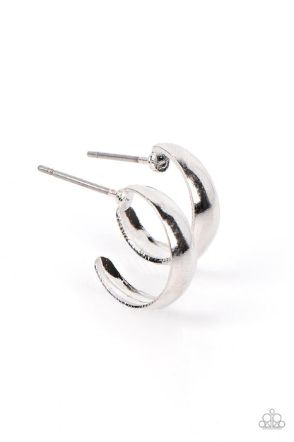 Paparazzi Accessories - Mini Magic - Silver Hoop Earrings - Bling by JessieK