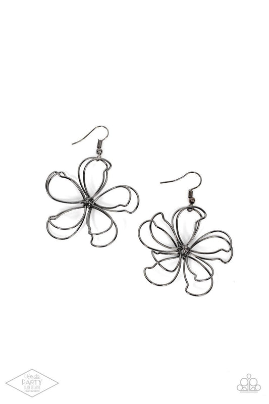 Paparazzi Accessories - Miss Daisy - Gunmetal (large) Earrings - Bling by JessieK