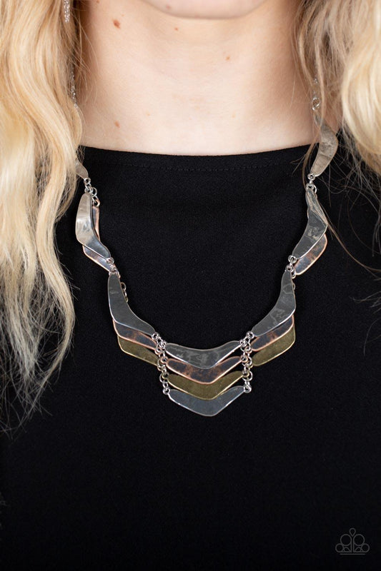 Paparazzi Accessories - Mixed Metal Mecca - Silver Necklace - Bling by JessieK
