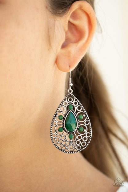 Paparazzi Accessories - Modern Garden - Green Earrings - Bling by JessieK