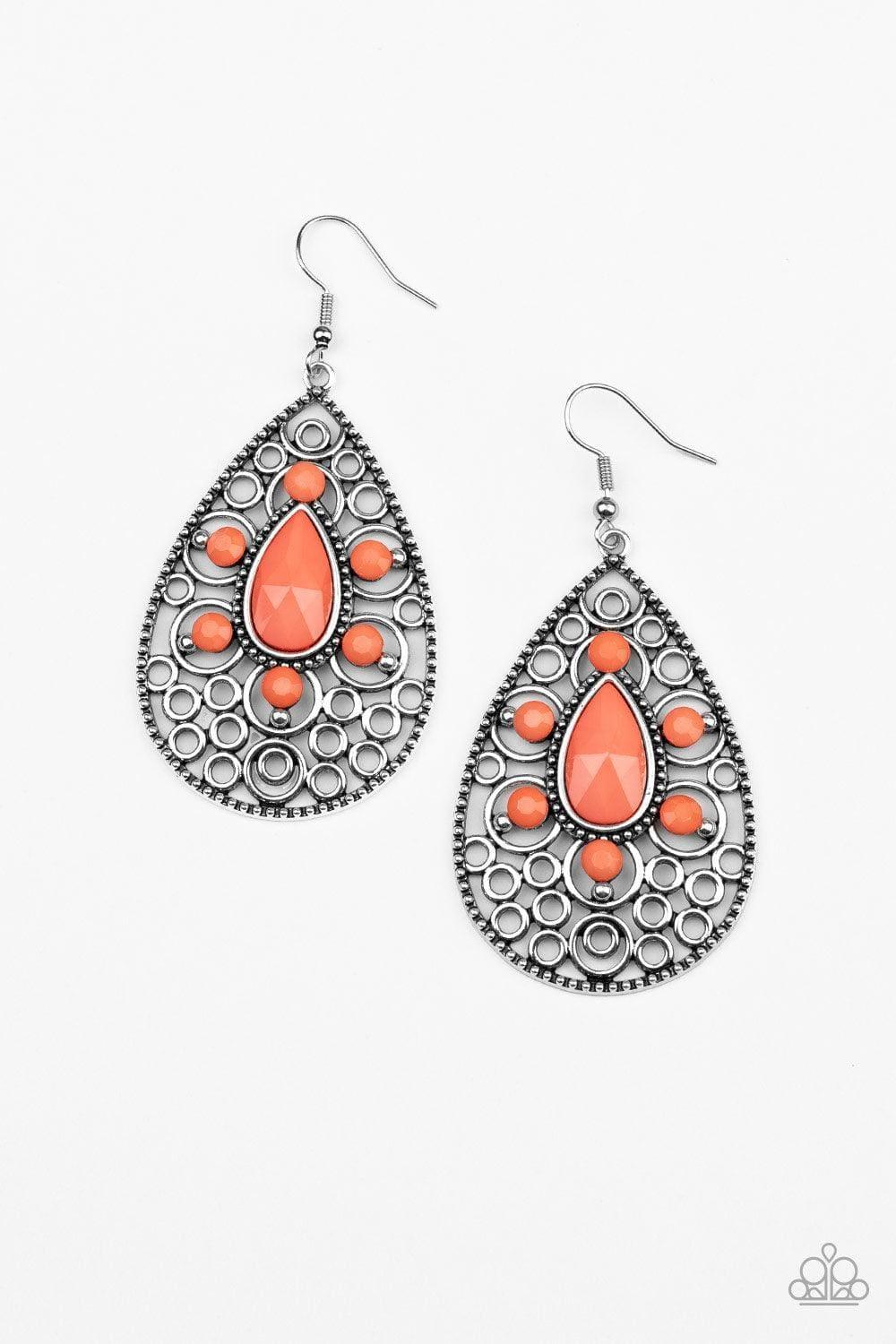 Paparazzi Accessories - Modern Garden - Orange (coral) Earrings - Bling by JessieK