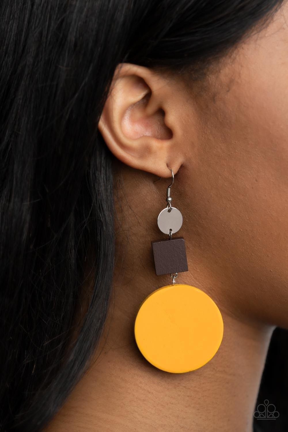 Paparazzi Accessories - Modern Materials - Yellow Earrings - Bling by JessieK