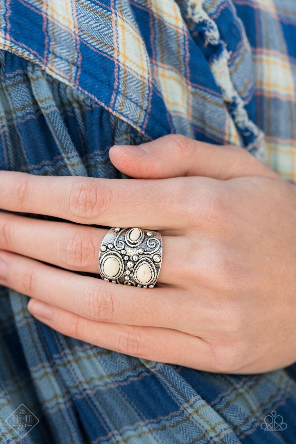 Paparazzi Accessories - Modern Mountain Ranger - White Ring - Bling by JessieK