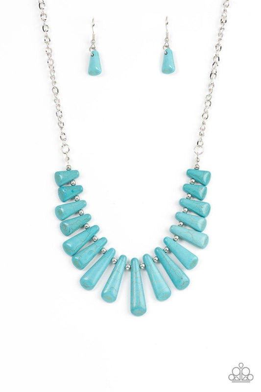 Paparazzi Accessories - Mojave Empress - Blue/turquoise Necklace - Bling by JessieK