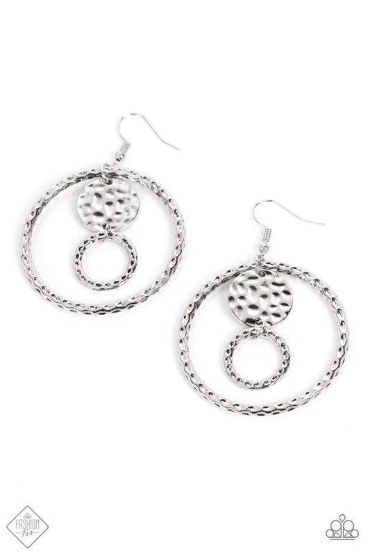 Paparazzi Accessories - Mojave Metal Art - Silver Earrings - Bling by JessieK