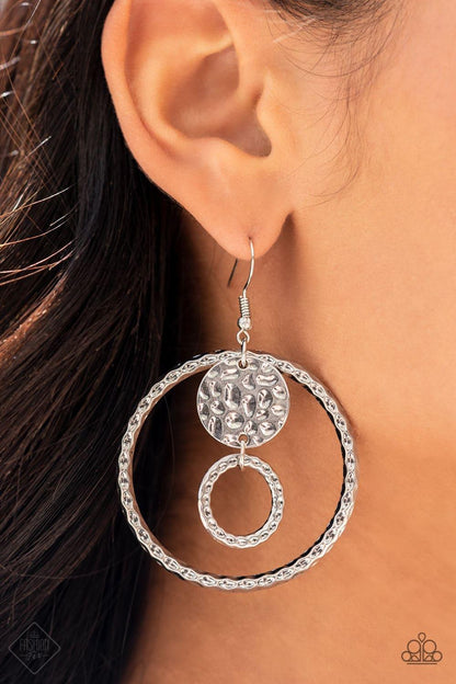 Paparazzi Accessories - Mojave Metal Art - Silver Earrings - Bling by JessieK