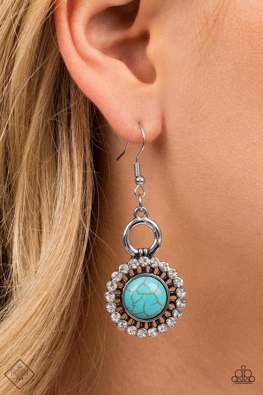 Paparazzi Accessories - Mojave Mogul - Blue / Turquoise Earrings - Bling by JessieK