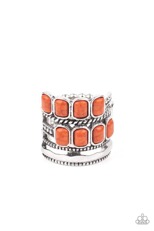 Paparazzi Accessories - Mojave Monument - Orange Ring - Bling by JessieK