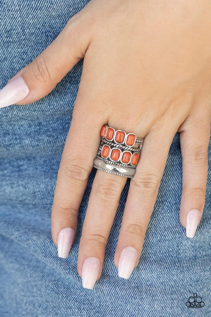 Paparazzi Accessories - Mojave Monument - Orange Ring - Bling by JessieK