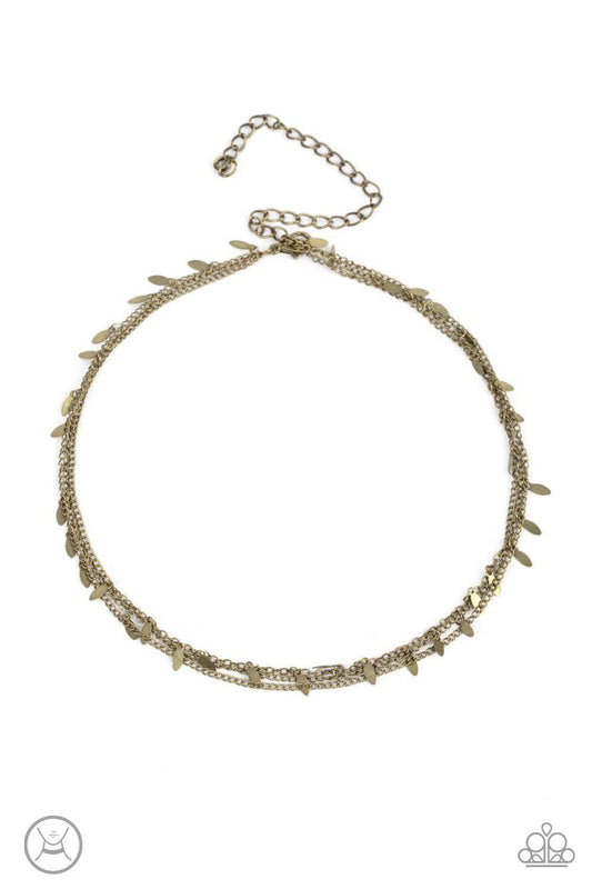 Paparazzi Accessories - Monochromatic Magic - Brass Choker Necklace - Bling by JessieK