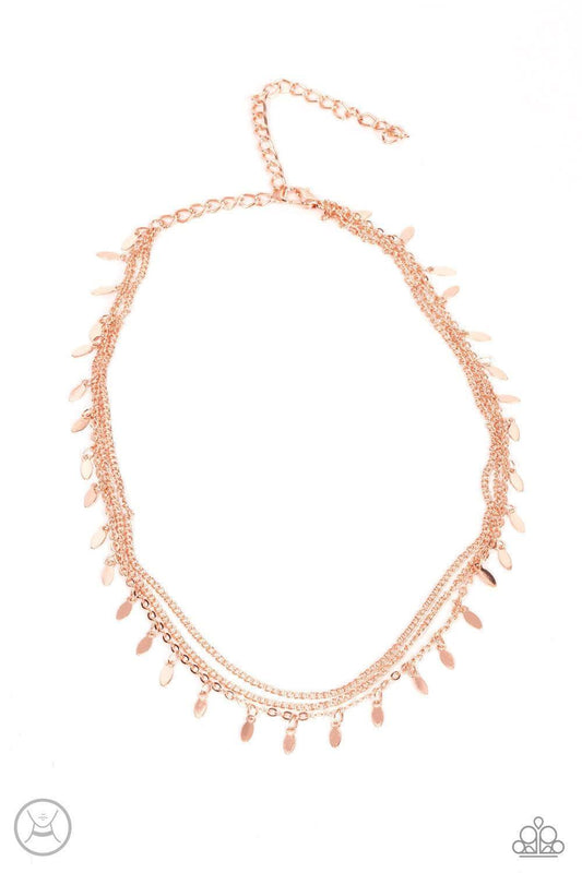 Paparazzi Accessories - Monochromatic Magic - Rose Gold Choker Necklace - Bling by JessieK