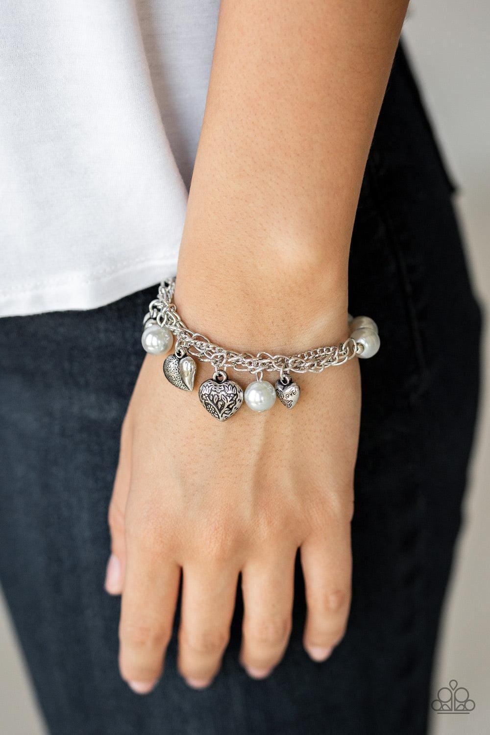 Paparazzi Accessories - More Amour - Silver Bracelet - Bling by JessieK