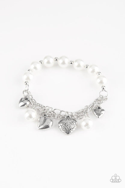Paparazzi Accessories - More Amour - White Bracelet - Bling by JessieK