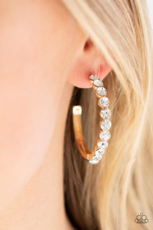 Paparazzi Accessories - My Kind Of Shine - Gold Hoop Earrings - Bling by JessieK