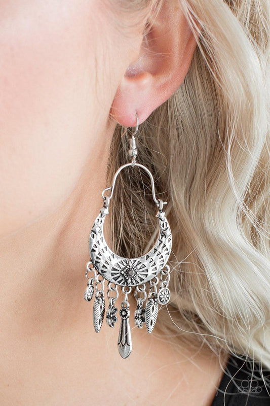 Paparazzi Accessories - Nature Escape - Silver Earrings - Bling by JessieK