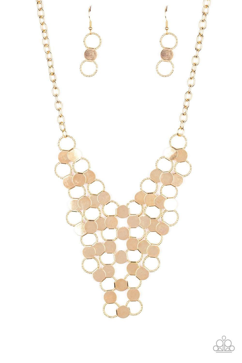 Paparazzi Accessories - Net Result - Gold Necklace - Bling by JessieK