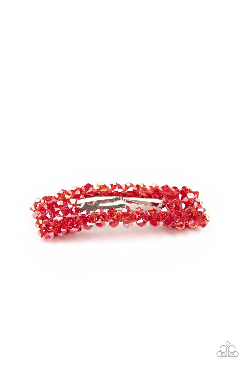Paparazzi Accessories - No Filter - Red Hair Clip - Bling by JessieK