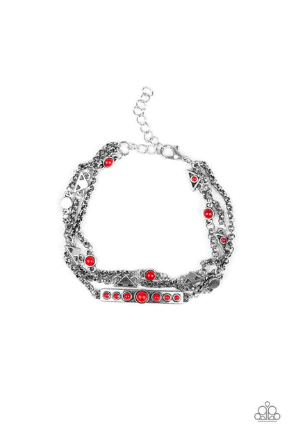 Paparazzi Accessories - No Means Nomad - Red Bracelet - Bling by JessieK