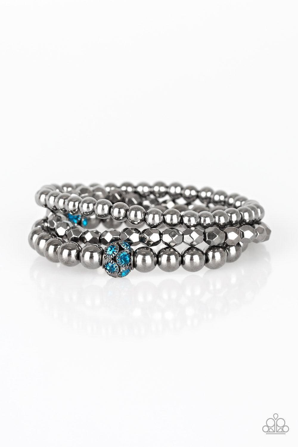 Paparazzi Accessories - Noticeably Noir - Blue Bracelet - Bling by JessieK