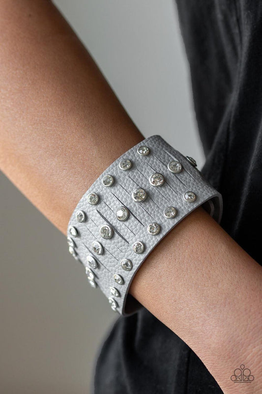 Paparazzi Accessories - Now Taking The Stage - Silver Snap Bracelet - Bling by JessieK