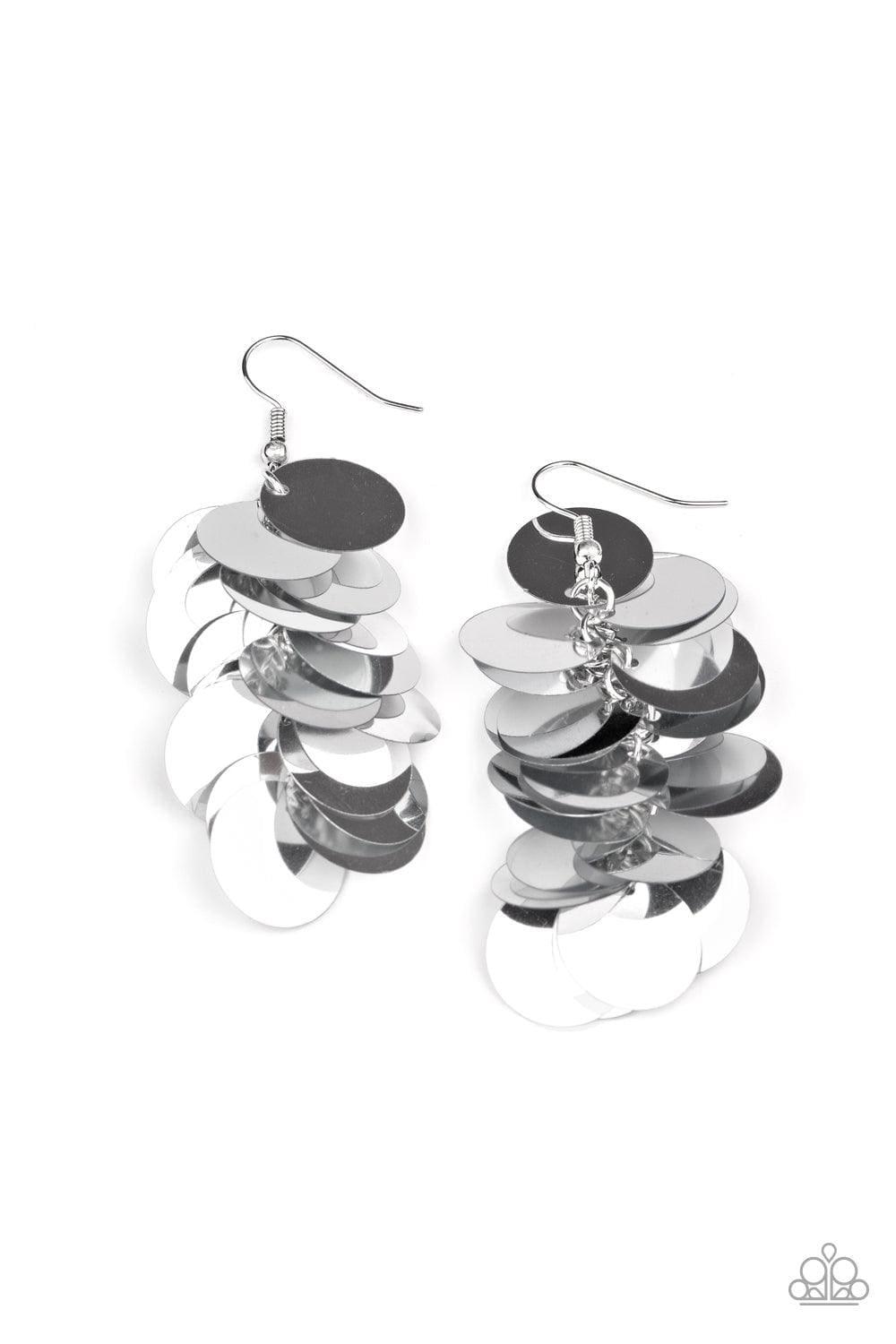 Paparazzi Accessories - Now You Sequin It - Silver Earrings - Bling by JessieK