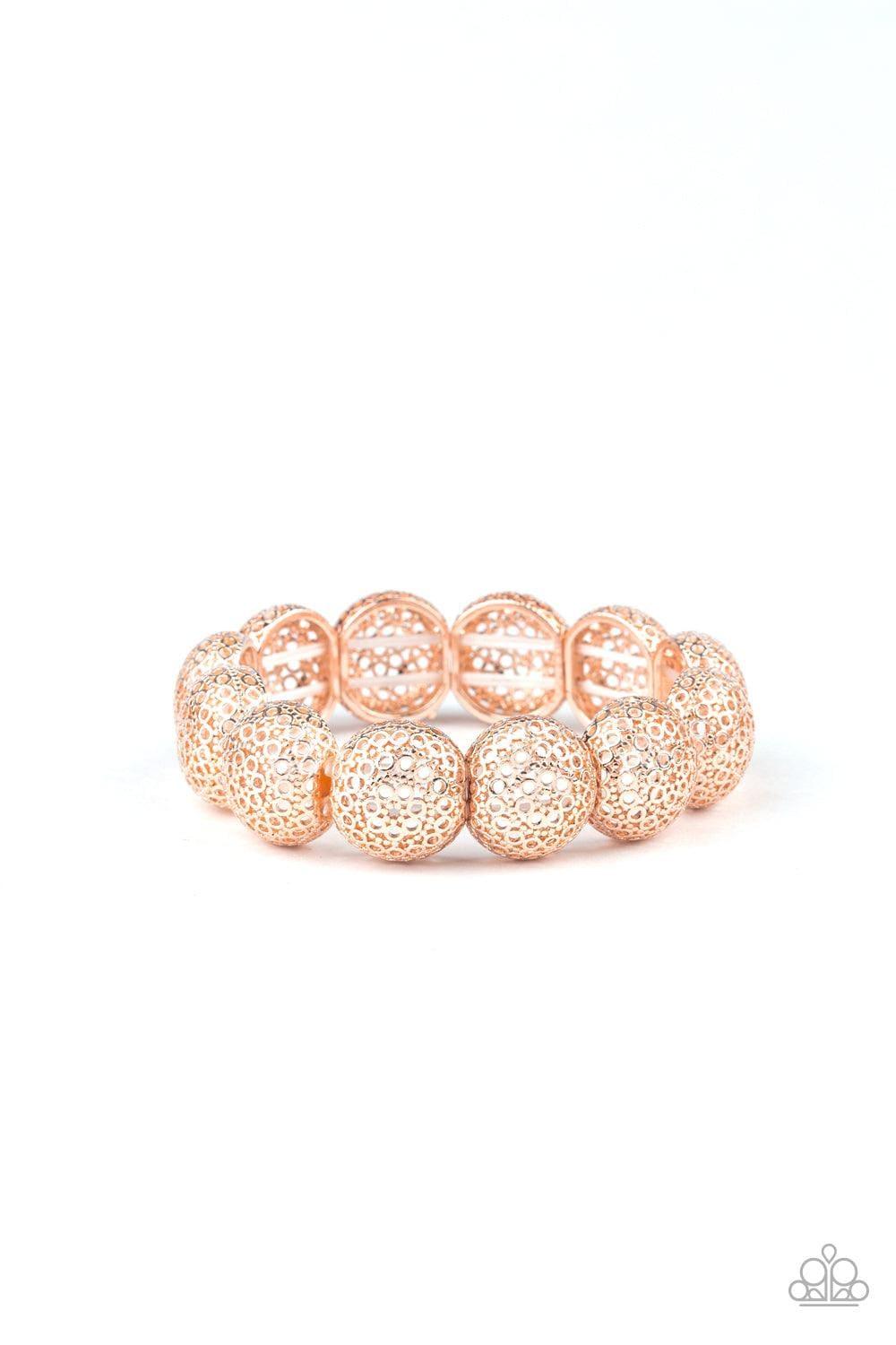 Paparazzi Accessories - Obviously Ornate - Rose Gold Bracelet - Bling by JessieK