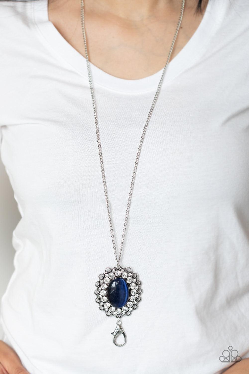 Paparazzi Accessories - Oh My Medallion - Blue Lanyard Necklace - Bling by JessieK