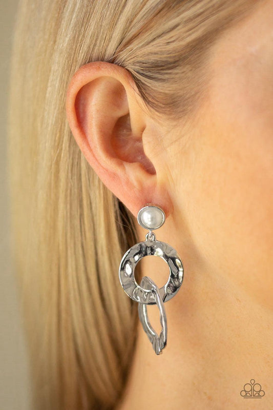 Paparazzi Accessories - On Scene - White Earrings - Bling by JessieK