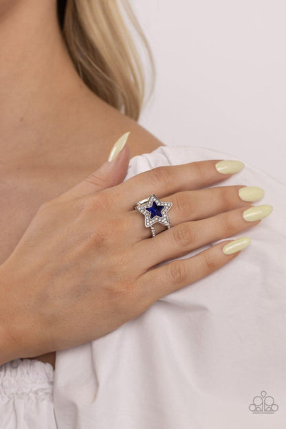 Paparazzi Accessories - One Nation Under Sparkle - Blue Ring - Bling by JessieK