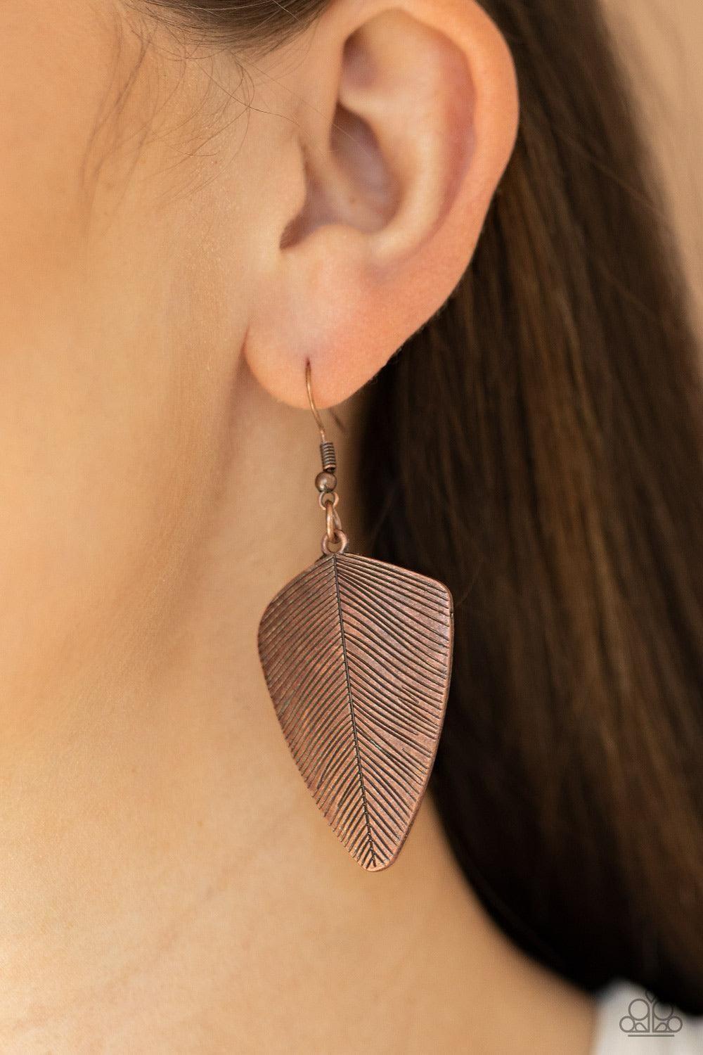 Paparazzi Accessories - One Of The Flock - Copper Earrings - Bling by JessieK