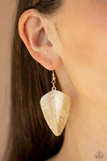 Paparazzi Accessories - One Of The Flock - Gold Earrings - Bling by JessieK