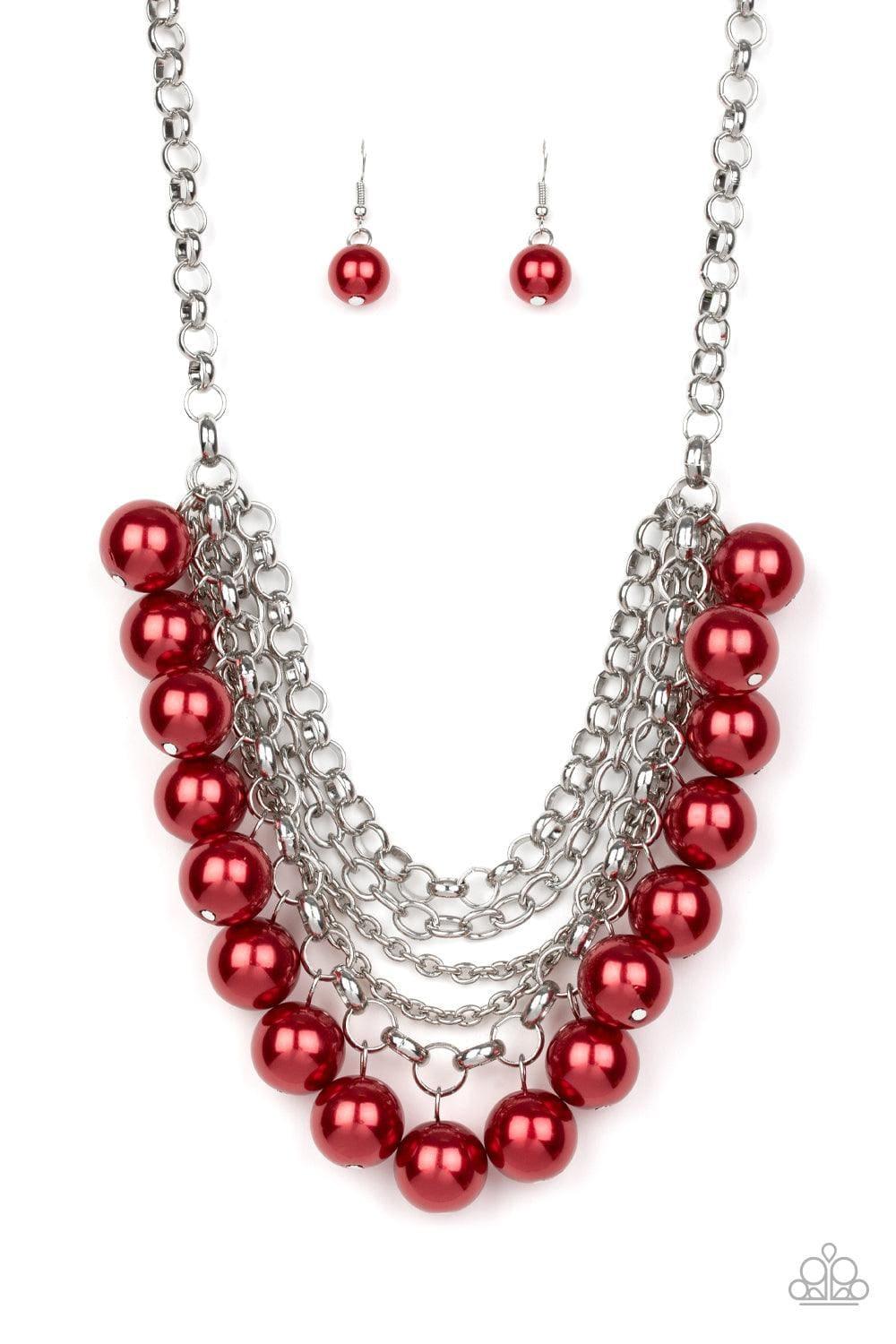 Paparazzi Accessories - One-way Wall Street - Red Necklace - Bling by JessieK
