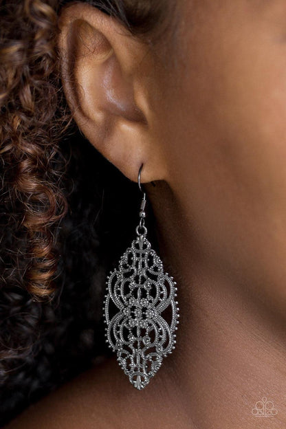 Paparazzi Accessories - Ornately Ornate - Black Earrings - Bling by JessieK