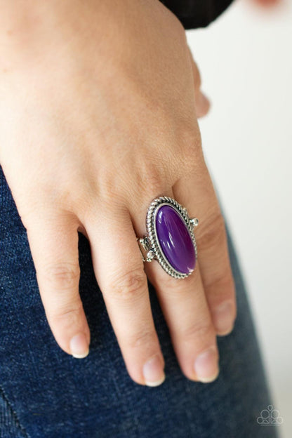 Paparazzi Accessories - Oval Oasis - Purple Ring - Bling by JessieK
