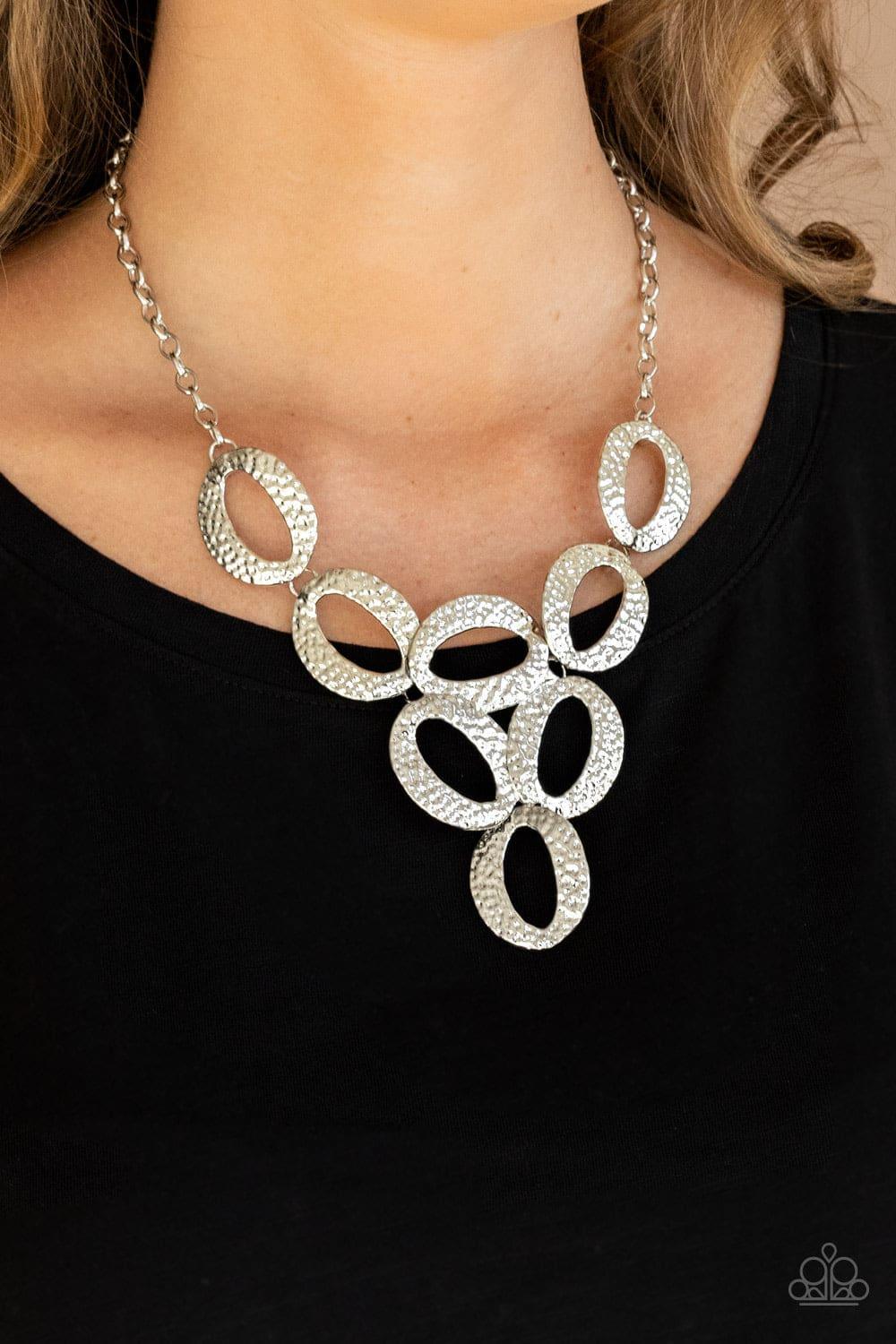 Paparazzi Accessories - Oval The Limit - Silver Necklace - Bling by JessieK