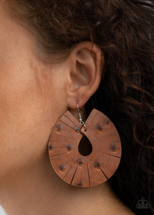 Paparazzi Accessories - Palm Islands - Brown Earrings - Bling by JessieK