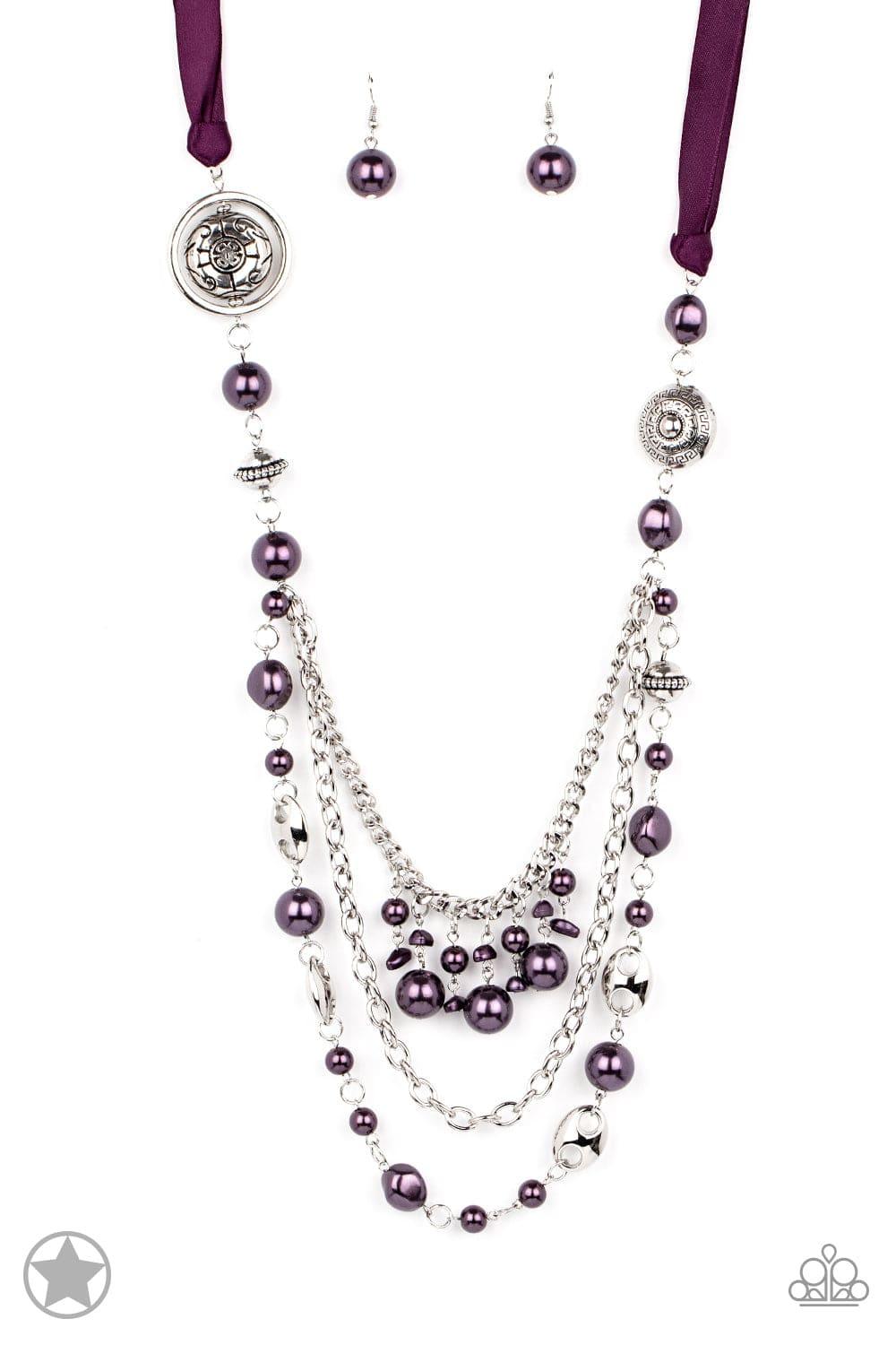 Paparazzi Accessories - Paparazzi Blockbuster Necklace: All The Trimmings Purple - Bling by JessieK